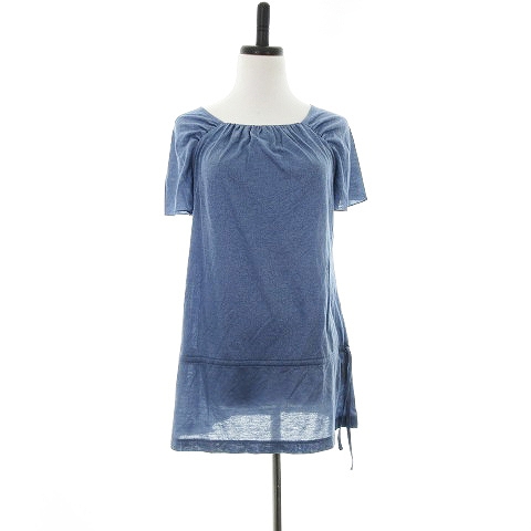コムサ Comme Ca ワンピース チュニック 半袖 麻混 リネン混 無地 9 青 ブルー Mo レディース 192 ベクトルパーク