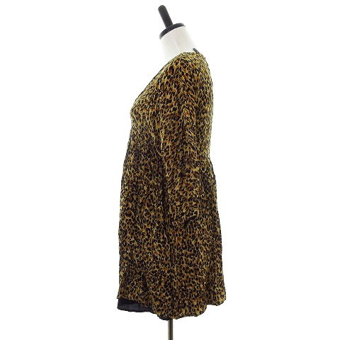 ザラ トラファルック Zara Trafaluc Collection ワンピース ミニ 七分袖 ヒョウ柄 レオパード S 茶 ブラウン Mo レディース 192 ベクトルパーク