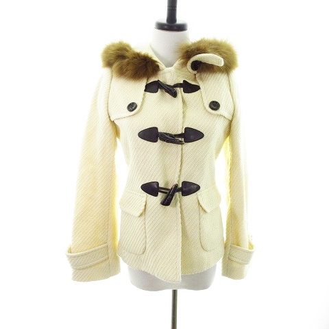 レッセパッセ Laisse Passe コート ダッフル ショート ファー ウール 無地 38 白 ホワイト Mo レディース 192 ベクトルパーク