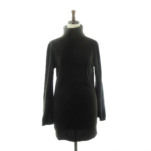 ゴア Goa ワンピース ミニ 長袖 タートルネック ニット アンゴラ混 無地 F 黒 ブラック Ck レディース 192 ベクトルパーク