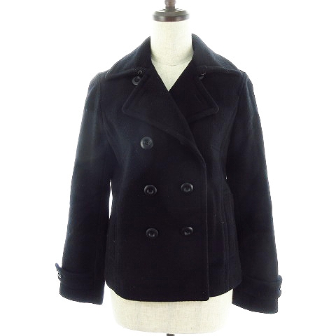 ナチュラルビューティーベーシック Natural Beauty Basic コート ピーコート Pコート ウール 無地 S 黒 ブラック M1 レディース 192 ベクトルパーク