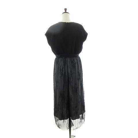 アダムエロペ Adam Et Rope ワンピース ロング 半袖 レース 38 黒 ブラック Ck レディース 192 ベクトルパーク