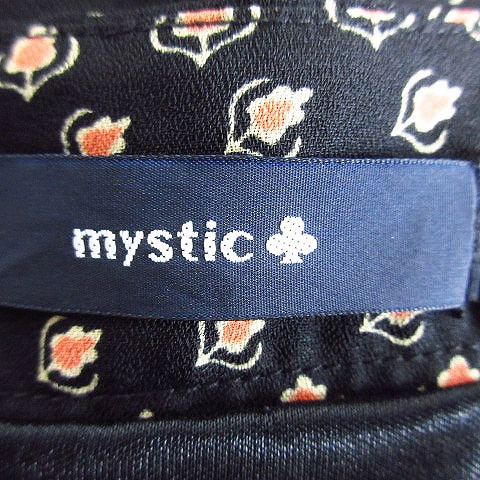 ミスティック Mystic ワンピース ミニ 半袖 総柄 F 黒 ブラック Ck レディース 192 ベクトルパーク