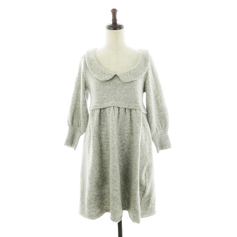 バナーバレット Banner Barrett ワンピース ミニ 七分袖 ウール 無地 38 グレー Ck レディース 192 ベクトルパーク