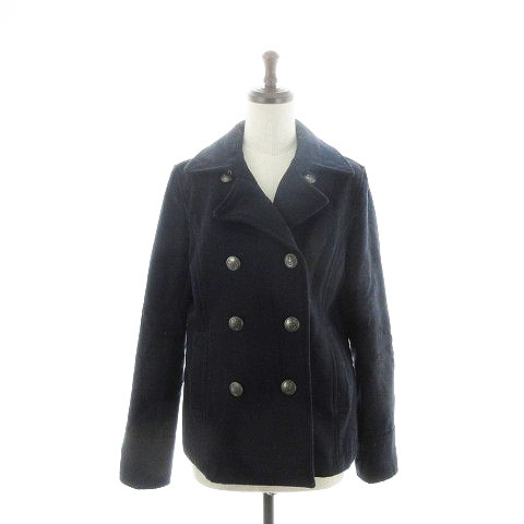 ナチュラルビューティーベーシック Natural Beauty Basic コート ピーコート Pコート ウール 無地 L 黒 ブラック Ck レディース 192 ベクトルパーク