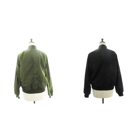 イング Ingni ジャケット ブルゾン Ma 1 リバーシブル 無地 M カーキ 黒 ブラック Ck レディース 192 ベクトルパーク