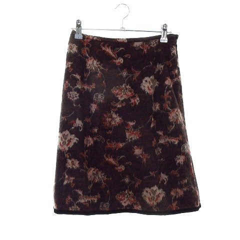 22オクトーブル 22 Octobre スカート フレア ひざ丈 花柄 38 赤 レッド M2 レディース 192 ベクトルパーク