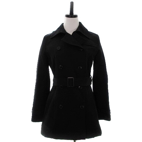 スーツセレクト Suit Select 21 コート トレンチ ダブル ミドル丈 コットン 無地 11 黒 ブラック アウター Ck レディース 192 ベクトルパーク