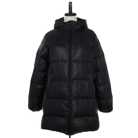 ナチュラルビューティーベーシック Natural Beauty Basic コート ダウン ロング 長袖 ジップアップ ナイロン 無地 L 黒 ブラック Ck レディース 192 ベクトルパーク