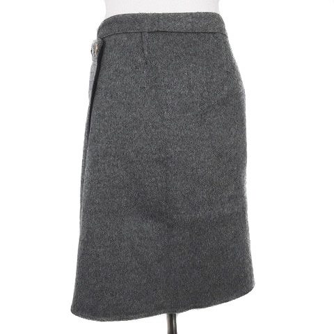 イエナ Iena ラップスカート タイト ミニ リバーシブル ウール 無地 36 グレー 紺 ネイビー Ck レディース 192 ベクトルパーク
