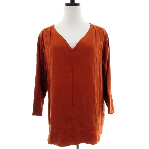 フローレント Florent ブラウス カットソー 七分袖 Vネック 無地 オレンジ トップス Mo レディース 192 ベクトルパーク