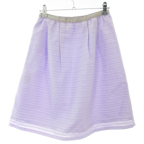 ナチュラルビューティーベーシック Natural Beauty Basic スカート フレア ミニ タック サイドファスナー 薄手 総柄 Xs 紫 パープル パステルカラー ボトムス Mo レディース 192 ベクトルパーク