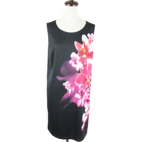 レディ Rady ワンピース ミニ タイト ノースリーブ クルーネック 薄手 花柄 F 黒 ブラック Nf レディース 192 ベクトルパーク