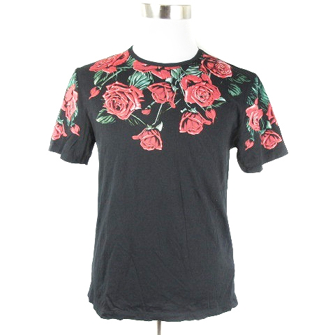 ザラマン Zara Man Tシャツ カットソー 半袖 クルーネック 薄手 コットン プリント 花柄 黒 ブラック トップス Nf メンズ 192 ベクトルパーク ザラマン Zara Man Tシャツ カットソー 半袖 クルーネック 薄手 コットン プリント 花柄 黒 ブラック トップス Nf メンズ 192 ベクトルパーク