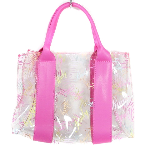 未使用品 レディ Rady バッグ ハンド クリア Pvc ロゴ 切替 総柄 ピンク 鞄 かばん Mm レディース 192 902102260205 ベクトルパーク