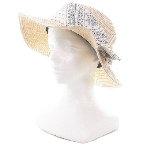 パサージュ ミニョン Passage Mignon 帽子 ハット カンカン帽 麦わら帽子 ストローハット ペーパーハット リボン ペイズリー柄 ベージュ Mm レディース 192 ベクトルパーク