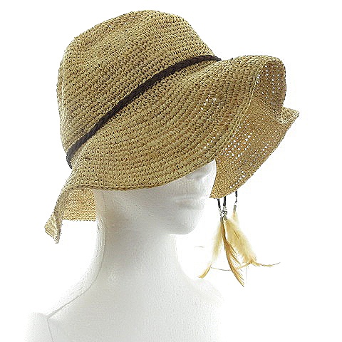 ビームスハート Beams Heart 帽子 ハット 中折れ 麦わら帽子 ストローハット ラフィア 57 茶 ブラウン M1 レディース 192 ベクトルパーク