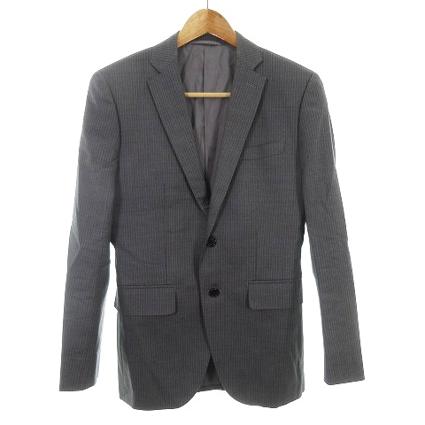 ザ スーツカンパニー The Suit Company Rain Travel スーツ ジャケット テーラード シングル 長袖 ウール ストライプ フロントボタン 170cm 8drop グレー アウター M2 メンズ 192 ベクトルパーク