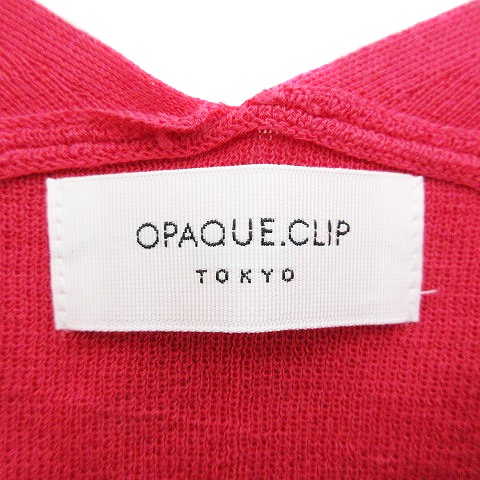 オペークドットクリップ Opaque Clip Tokyo ニット カットソー 長袖 Vネック ドロップショルダー 薄手 コットン 無地 L ピンク トップス Nf レディース 192 ベクトルパーク