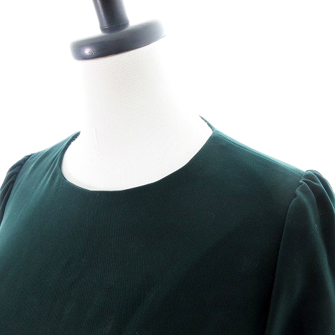 オリカ Olika ワンピース ミモレ丈 七分袖 クルーネック バックファスナー 薄手 無地 F 緑 グリーン Mo レディース 192 ベクトルパーク