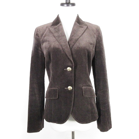 ポールスチュアート Paul Stuart ジャケット テーラード 長袖 シングル コットン 無地 6 茶 ブラウン アウター Mo レディース 192 ベクトルパーク