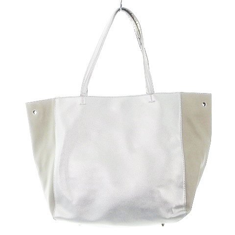 ナノユニバース Nano Universe バッグ トート 切替 フェイクレザー 無地 シルバー グレージュ 鞄 かばん Bt レディース 192 ベクトルパーク