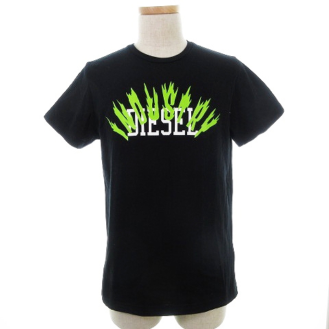 DIESELディーゼル★Tシャツ★プリント★グリーン ディーゼル DIESEL Tシャツ カットソー 半袖 クルーネック 薄手