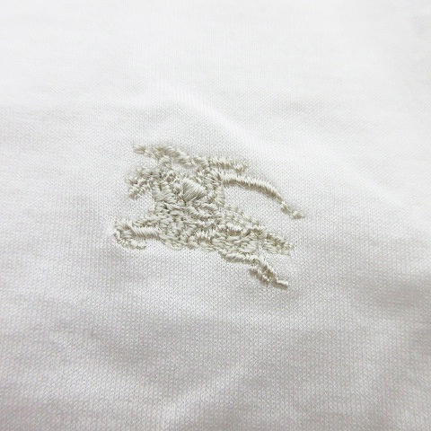 BURBERRY バーバリー ポロシャツ 白 38 パフスリーブ ロゴ 刺繍