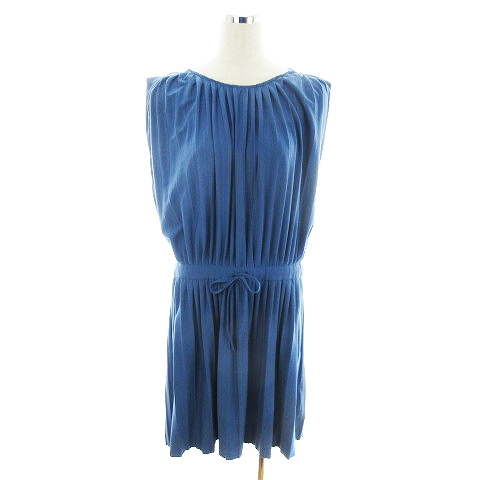 シンプリシテェ Simplicite ワンピース ひざ丈 ノースリーブ クルーネック タック 薄手 無地 青 ブルー Na レディース 192 ベクトルパーク シンプリシテェ Simplicite ワンピース ひざ丈 ノースリーブ クルーネック タック 薄手 無地 青 ブルー Na レディース 192 ベクトルパーク