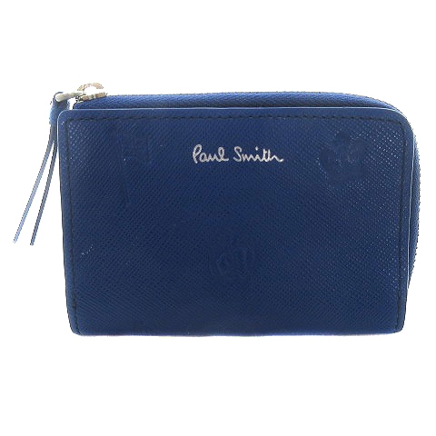 ポールスミス Paul Smith キーケース 4連 ファスナー 小銭入れ レザー 型押し 青 ブルー 小物 Bt メンズ レディース 192 ベクトルパーク