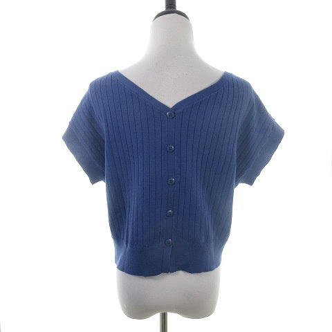 ストロベリーフィールズ Strawberry Fields ニット カットソー 半袖 クルーネック 薄手 無地 青 ブルー トップス Na レディース 192 ベクトルパーク