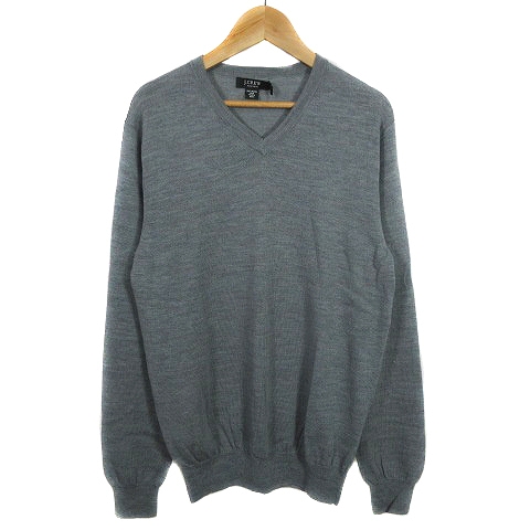 ジェイクルー J.CREW ニット セーター 長袖 Vネック 薄手 ウール 無地 