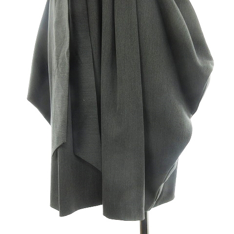 ボルニー Borny ワンピース ひざ丈 半袖 クルーネック バックファスナー リボン 切替 シアー 薄手 無地 S グレー Mo レディース 192 ベクトルパーク