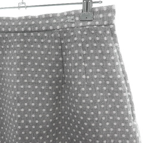 クレージュ courreges スカート 台形 ひざ丈 サイドファスナー ウール 
