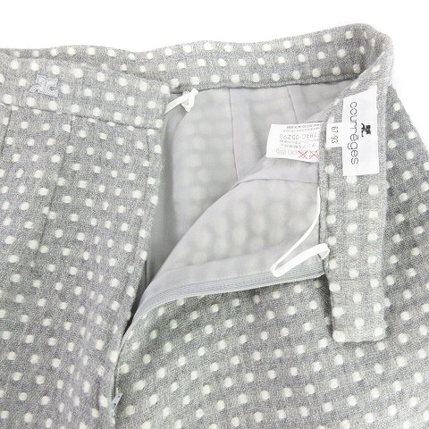 クレージュ courreges スカート 台形 ひざ丈 サイドファスナー ウール 