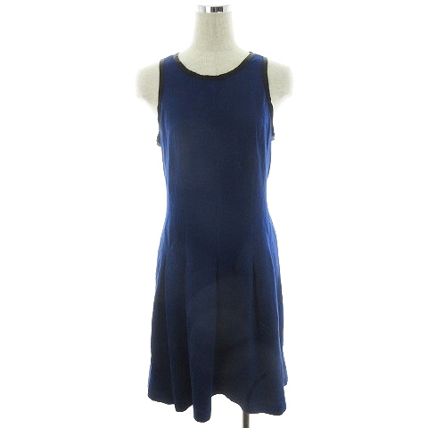 バナナリパブリック Banana Republic ワンピース ひざ丈 ノースリーブ バックファスナー 薄手 無地 4 青 黒 ブルー ブラック Mo レディース 192 ベクトルパーク