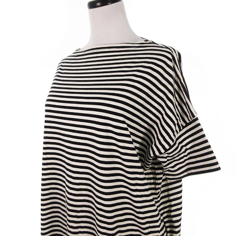 ブランケット Blanket ワンピース ひざ丈 半袖 ボートネック コットン ボーダー F アイボリー 黒 ブラック Hh レディース 192 ベクトルパーク ブランケット Blanket ワンピース ひざ丈 半袖 ボートネック コットン ボーダー F アイボリー 黒 ブラック Hh レディース 192 ベクトルパーク