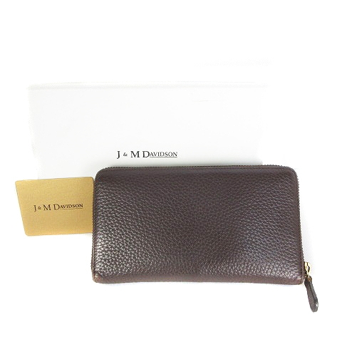 ジェイ エムデヴィッドソン J M Davidson 長財布 ラウンドファスナー レザー ダークブラウン 小物 Bt メンズ レディース 192 ベクトルパーク