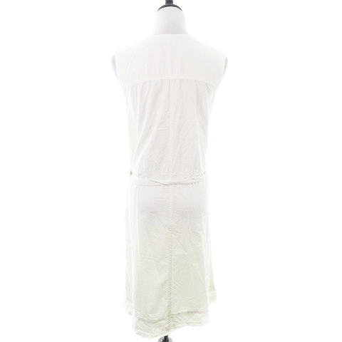 トミーヒルフィガー Tommy Hilfiger ワンピース ひざ丈 ノースリーブ Vネック 薄手 ロゴ ワンポイント 6 白 ホワイト Ck レディース 192 ベクトルパーク