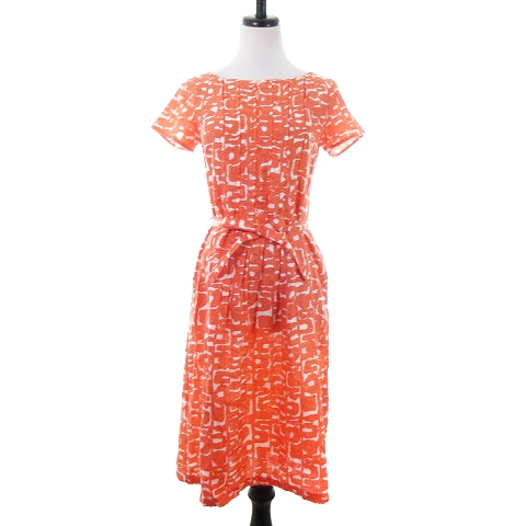 ドゥクラッセ Doclasse ワンピース ミモレ丈 半袖 クルーネック バックファスナー タック リボン 麻 リネン 薄手 総柄 7 オレンジ 白 ホワイト Na レディース 192 ベクトルパーク ドゥクラッセ Doclasse ワンピース ミモレ丈 半袖 クルーネック バックファスナー タック リボン 麻 リネン 薄手 総柄 7 オレンジ 白 ホワイト Na レディース 192 ベクトルパーク