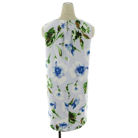 ラ トータリテ La Totalite ワンピース ひざ丈 ノースリーブ クルーネック バックファスナー 花柄 青 緑 ブルー グリーン Mo レディース 192 ベクトルパーク