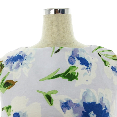 ラ トータリテ La Totalite ワンピース ひざ丈 ノースリーブ クルーネック バックファスナー 花柄 青 緑 ブルー グリーン Mo レディース 192 ベクトルパーク