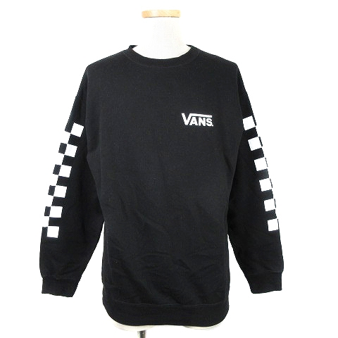バンズ Vans トレーナー スウェット 長袖 クルーネック プリント M 黒 ブラック トップス Ck メンズ 192 ベクトルパーク