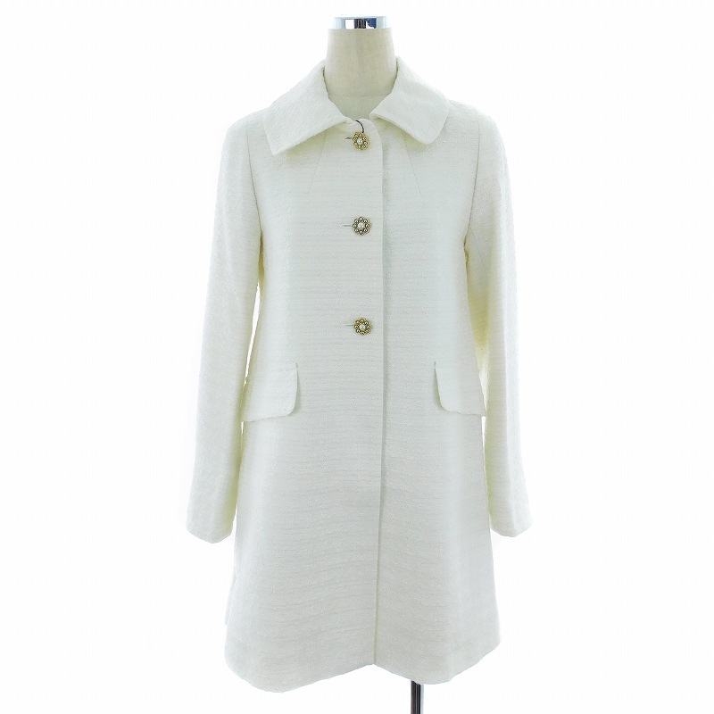 エフデ ef-de ステンカラーコート ノーカラーコート 2way 無地 白  