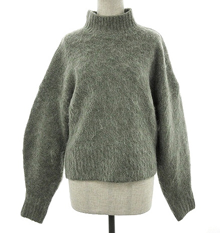 マウジー moussy ニット セーター モックネック 長袖 アルパカ混 無地 