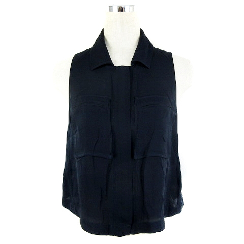 Theoryブラックノースリーブトップス