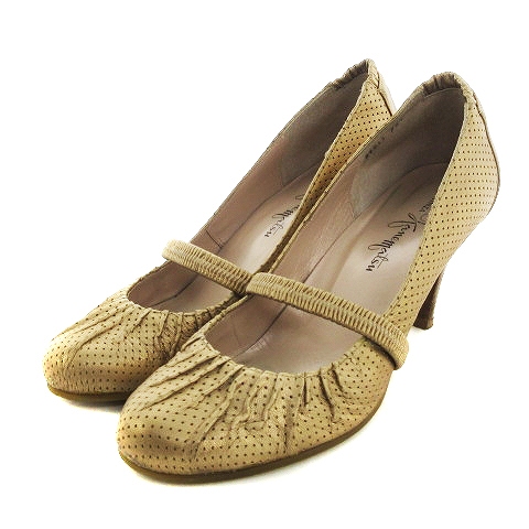 かねまつ　ベージュパンプス 美品】銀座かねまつ ベージュ ラウンドトゥ パンプス 22.5 - メルカリ