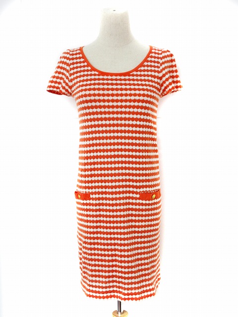 ロペピクニック Rope Picnic ワンピース ひざ丈 半袖 ボーダー 38 オレンジ Aiy レディース 193 ベクトルパーク