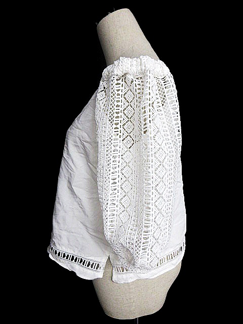 ジーナシス Jeanasis ブラウス オフショルダー 五分袖 レース F 白 ホワイト m レディース 193 ベクトルパーク