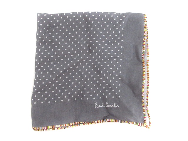 ポールスミス Paul Smith ハンカチ チーフ ドット シルク グレー m メンズ 193 ベクトルパーク